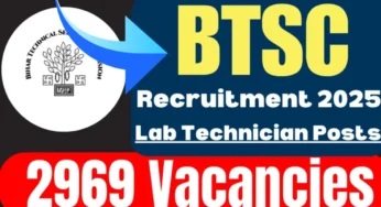 BTSC Recruitment 2025: Apply for 1240 X-Ray Technician Posts