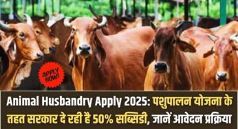 Animal Husbandry Apply 2025: पशुपालन योजना के तहत सरकार दे रही है 50% सब्सिडी, जानें आवेदन प्रक्रिया |